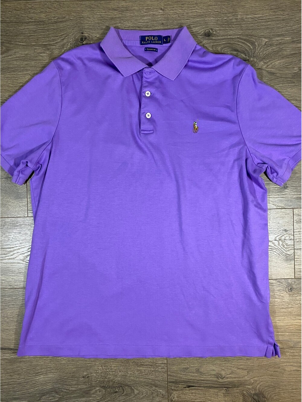 Polo Ralph Lauren Polo Shirt Men’s L Purple Classic Fit Cotton Pony Logo